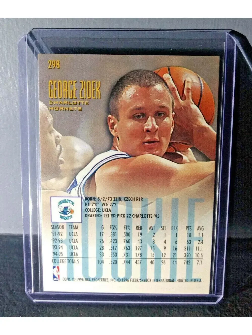 1995-96 George Zidek #298 Fleer Ultra Rookie Basketball Card